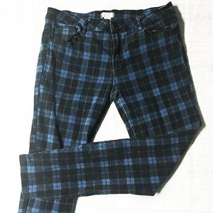 Blue Punk Tartan Plaid Jeans